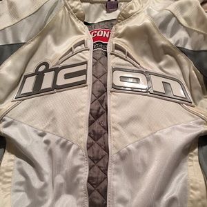 ICON Contra motorcycle jacket in white